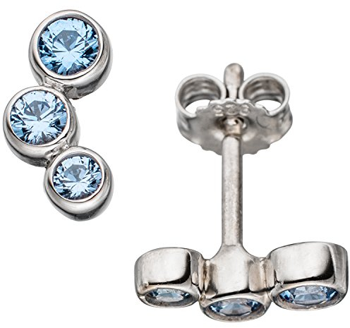 Jobo Damen-Ohrstecker aus 925 Sterling Silber mit synthetischen Spinellen