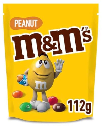 M&M'S Chocolate Bag,Peanut & Milk Chocolate, 112g Sharing Bag, Ideal for Party Bag Fillers, Snacks & Chocolate Hamper