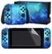 eXtremeRate Aufkleber Sticker Skin Decal Folie Abziehbild Faceplates Kleberfolie mit 2 Displayschutzfolie für Nintendo Switch/NS Konsole&Joy-Con&Dock&Griff(Blaues Galaxy)