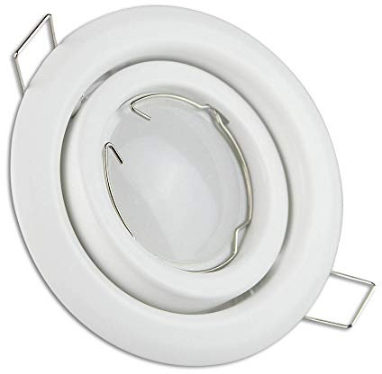 LED Einbaustrahler weiß 5 Watt kaltweiß MR16 12V flach - Einbauleuchten schwenkbar 80-85mm Bohrloch - Einbau-Spot Decken-Strahler Deckeneinbaustrahler Deckenspot Deckeneinbauleuchte