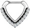 Segment Clicker Scharnier Ring Piercing Dreieck mit Glitzer Strass Septum Tragus Helix Nase Lippe Nasenring Nasenpiercing Ohr Knorpel Silber