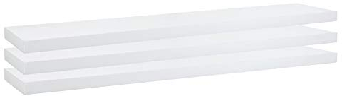 eSituro Wandregal, schwebendes weißes Regale für Wandmontage, 3er-Set Schweberegal Hängeregal Wandbrett im Wohnzimmer Schlafzimmer Küche Badezimmer, 80x3,8x22,9 cm