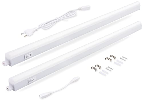 da LIGHT Led Unterbauleuchte Küche 14W 87,5cm 1250lm 4000k Neutralweiß Unterbau Lichtleiste Küchenlampe Schrankbeleuchtung Superhell Weiß für Küche Schrank Erweiterbar durch Stecksystem (2 Stück)