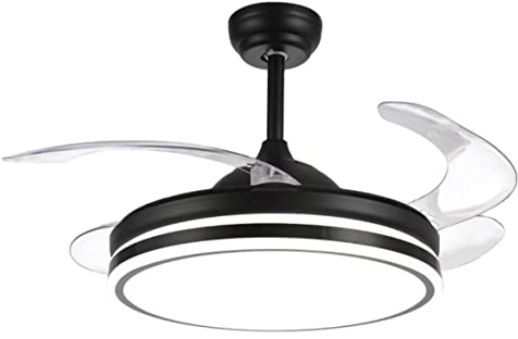 BEL AIR HOME - Ventilador de Techo - Motor DC y Aspas Desplegables - Luz Led 36W (3000K, 4000K, 6500K) - Mando a Distancia Incluido (NEGRO)