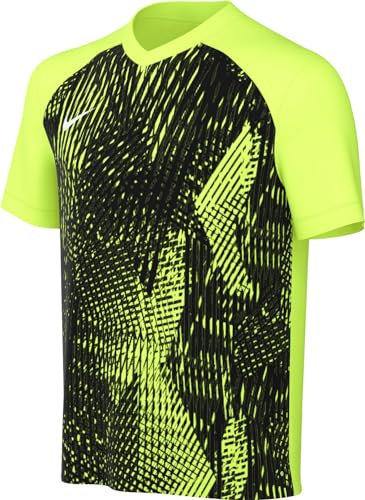 Nike Mixte Enfant Maillot De Football À Manches Courtes Y NK DF Prcsn VI JSY SS, Volt/Noir/Blanc, DR0950-702, XS