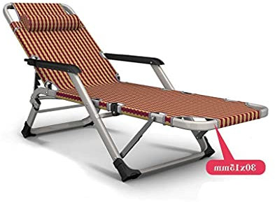ATAAY Liege, bequem und stabil, strapazierfähig, Gartenniture-Sets, Sonnenliege, Camping-Gartenstühle, klappbar, Liegestuhl, Liege, wasserdicht, Liegen aus Metall für den Außenbereich O (Orange)
