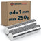 100 x Scheibenmagnet Rundmagnet Ø 4 x 1 mm Neodym N50, vernickelt - hält 250 g - Magnet-scheiben - starke Magnete mit extremer Haftkraft für Kühlschrank Magnet-Tafel Glas-Boards Pinnwand Whiteboard