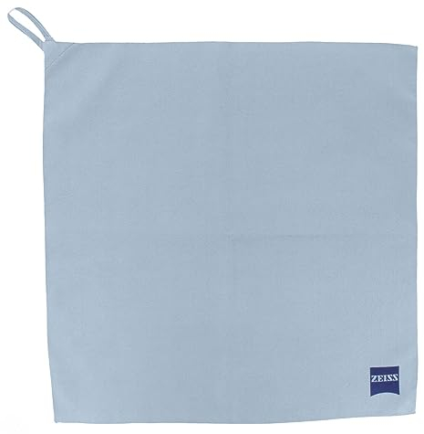 ZEISS Panno per la pulizia degli occhiali, panno ottico da officina in microfibra, 37 x 37 cm, con gancio