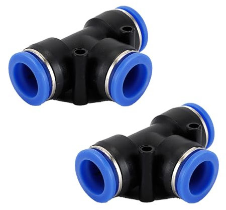 Janzoom 2 pièces raccords pneumatiques à 3 voies, raccords en T à 3 voies, adaptateur de conduite d'air PE à dégagement rapide pour tube de tuyau (6 mm)