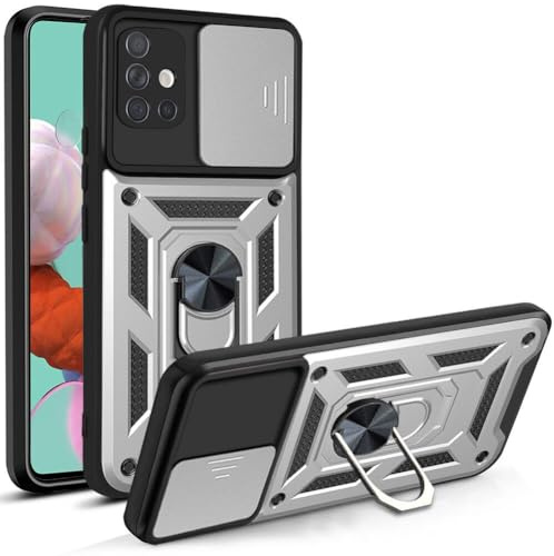 Handyhülle für Samsung Galaxy A51 | Stoßfest & Kratzfest | Mit Kameraschutz, Anti-Fingerabdruck & robustem Panzerschutz-Design | Silber