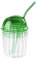soulnioi 450ml Iced Coffee Glasses with Dome Lid and Straw, Ripple Glass Drinking Tumbler for Ice Tea Juice Latte Cappuccino Mocha Milkshake (Green)