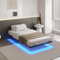 DICTAC Letto 90x200cm con illuminazione LED Struttura Letto a Piattaforma in Metallo con Luce Led e Contenitore Sotto il Letto,Telaio Letto in metallo 90x200 con Rete a Doghe,Facile da Montare,Nero