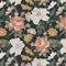 Fiula Self Adhesive Wallpaper Floral Leaf Peel and Stick Wallpaper Botanical Red Flower Decorative Furniture Sticker Removable Vinyl Wrap Roll for Bedroom Wall Cabinet Living Room 41CM x 3M Black