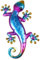 Niuhong Metall-Gecko-Wandkunst 3D Lebendig Wandskulptur Gecko Hängende Wanddekoration Chamäleon Deko Kunst Wand Statue Eidechse Dekoration Garten Zaun Insekt Indoor Outdoor Dekorationen (Blau)