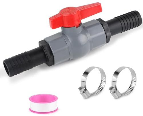 Bogoro Kugelhahn mit Schlauchverbinder,Wasserkugelhahn,Absperrhahn,Ventil mit Innengewinde,PVC Absperrventil Pool,Absperrhahn für Garten,Absperrventil Innengewinde 1 1/4(40mm), 2 Schlauchtüllen 32mm