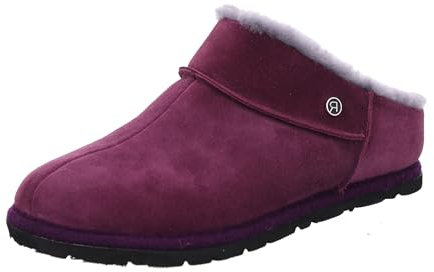 Rohde Damen Pantoffel Hausschuh Leder Lammfell Warmfutter Gardena 7070, Größe:40 EU, Farbe:Violett