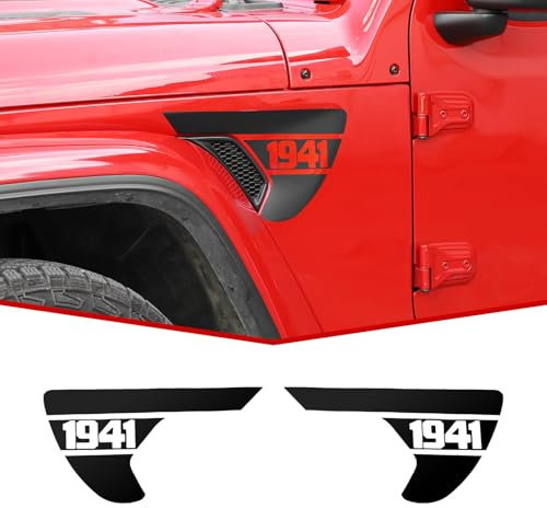 CKPEOR Decalcomanie Prese d'Aria Parafango Laterali 1941 Adesivi in Vinile Compatibili con Jeep Wrangler 2018-2024 JL JLU & 2020-2024 Gladiator JT, 1 Paio