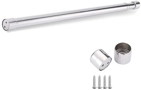 Yuannee Barra Para Armario Extensible,31-51 cm Tubo Para Ropa Ajustable Tubo de Armario Extensible Barra de Acero Inoxidable con Enchufes y Tornillos para Armario Ducha Balcón Ventanas