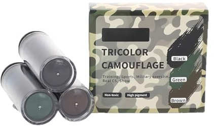 Kamouflage Cream 3 färger, ansiktskräm rodnad, kamouflage sminkpennor för kroppen, fest makeup (svart, brun, grön) perfekt för ansiktet utomhus