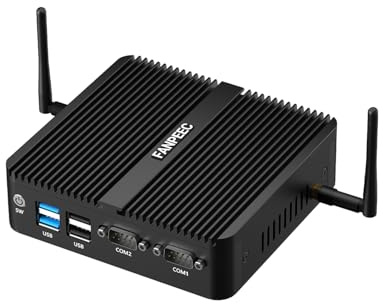 FANPEEC Fanless Mini PC N100(up to 3.40GHz) 16GB DDR4 512GB MSATA SSD, PC Industrial 2xHD+DP Triple Display, WiFi6 BT5.2, Mini Desktop Computer Windows 11 Pro Dual LAN, 2*USB2.0+2*USB3.0, 2*RS232 COM