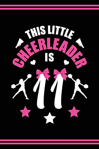 Cheerleader Book Girls Cheerleading Journal: Blank Lined Notebook + Goals and Wish List | 11th Birthday Little Girl Cheerleader Book | Black Pink Cover with Cheerleader Bow