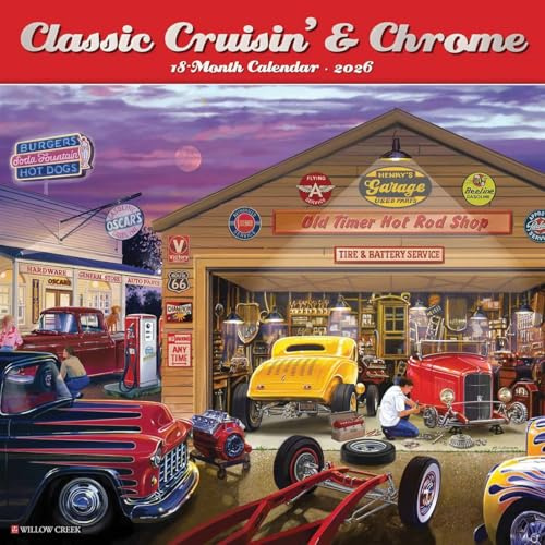 Classic Cruisin' & Chrome 2026 12 X 12 Wall Calendar