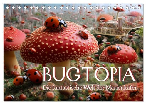 Bugtopia. Die fantastische Welt der Marienkäfer (Tischkalender 2026 DIN A5 quer), CALVENDO Monatskalender: So detailreich kann nur KI träumen - ... der kleinen Krabbler neu. (CALVENDO Kunst)