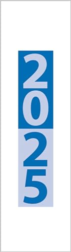 Streifenplaner Mini Blau 2025: Praktischer Streifenkalender mit Spiralbindung, Format: 8,5 x 30 cm