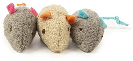 SmartyKat Skitter Critters - Ratones de Hierba gatera para Gatos, Paquete de 3