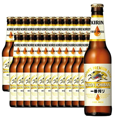 KIRIN ICHIBAN japanisches Premium Bier (helles Malzbier, nach dem First Press Verfahren gebraut, Flaschenbier mit 5 % Alkoholgehalt) EINWEG (24 x 0,33 l)