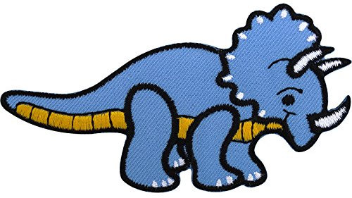 Cloth Patch Dinosaur Iron On Badge/Sew On T Shirt Bag Embroidered Triceratops