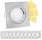 linovum fourSTEP LED Decken Einbaustrahler 10er Set mit GU10 warmweiß 5W 230V 'Dimmbar ohne Dimmer' Einbauspot eckig gebürstet