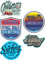 24/7stickers MG638 / 5X Aufkleber SURF Breite je ca. 6,5 cm Surfing Beach Longbeach Venice Malibu Vintage Retro Tuning Oldtimer Kult Sticker Youngtimer V8