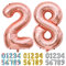 Ponmoo Foil Palloncini Numeri 28 82 Oro Rosa, Gigante Numero 0 1 2 3 4 5 6 7 8 9 10-19 20-29 30 40 50 60 70 80 90 100, Gonfiabili Pallone per Anniversario, Decorazione Feste di Compleanno Palloncino