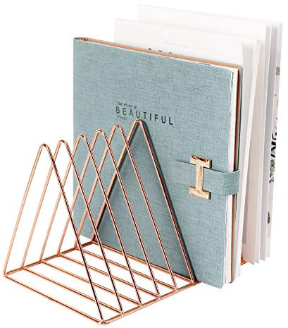 PENGKE Porte-revues Doré Organisateur de classeur de fichiers, PKHK-0214, rose gold, Rose Gold-Pack of 1