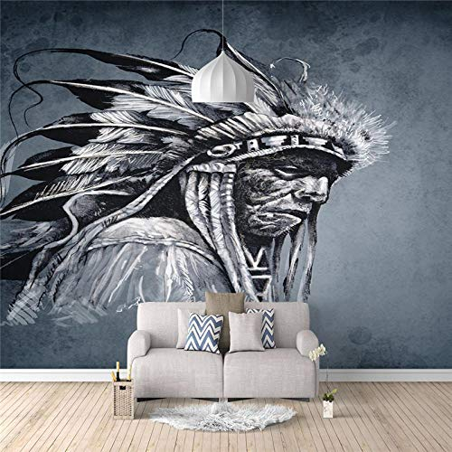 WMHDSJ Mural Selbstklebende Fototapete Indianer 200x140 cm Dekoration Poster Bilddesign Modern für Wohnzimmer Schlafzimmer