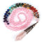 Farfume 7 Chakra Necklace - Gemstone 12 Face Prism Pendant 108 Mala Beads Necklaces Prayer Bead for Women Men Yoga Meditation Anxiety Relief (7 Chakra Necklace-Rose Quartz)