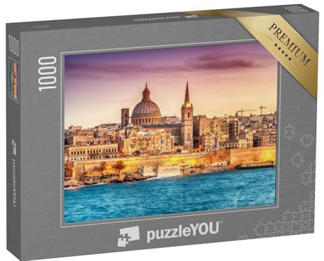 puzzleYOU: Puzzle 1000 Teile „Marsans Harbour bei Sonnenuntergang, Valletta, Malta“ – aus der Puzzle-Kollektion Malta, Weitere Europa-Motive