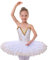 IBAKOM Girls Ballet Dance Dress Swan Lake Sling Strap Lace Pearl Embroidery Camisole Gymnastic Leotard Tutu Costume Figure Skating Dancewear Ballerina Outfit White - Flower 9-10 Years
