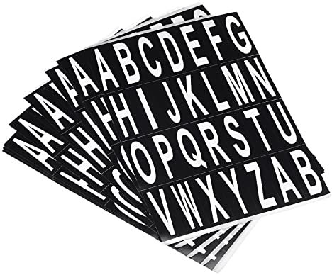 sourcing map Letters Stickers White Alphabet Sticky Letter Label PVC Vinyl for Mailbox Address Window Door, Pack of 15