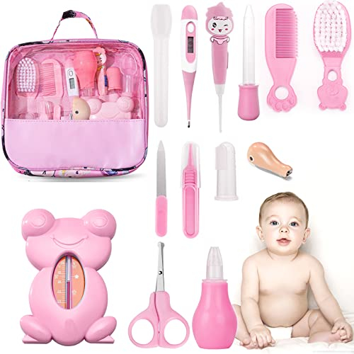 Idota Babypflege Set 13 teiliges Neugeborene Pflegen Kit Erstausstattung Pflegeset (Rosa)