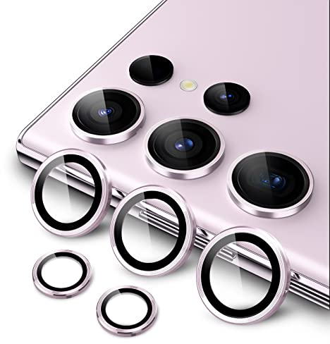 JETech Camera Lens Protector for Samsung Galaxy S23 Ultra 5G 6.8-Inch, 9H Tempered Glass Metal Individual Ring Cover, Easy Installation Tray, HD Clear, 1 Set (Lavender)