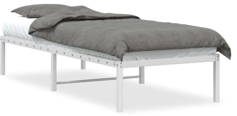 vidaXL Bettgestell Metall Weiß 80x200 cm