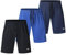 Bsrpolry Lot de 3 shorts de course à pied avec deux poches à séchage rapide pour jogging, entraînement, entraînement, #113-noir, bleu, bleu marine, L