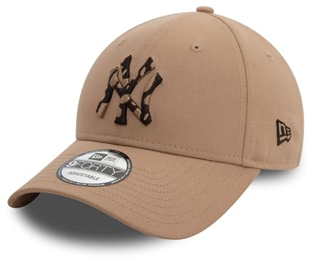 New Era Baseball Kappe Cap New York Yankees NY verstellbar Teamlogo gebogener Schirm beige - One-Size