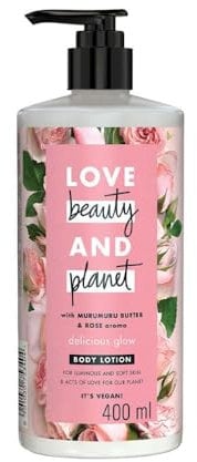 Natural Murumuru Butter & Rose Glow Body Lotion|| 24hr Moisturization|| Non-Sticky|| Paraben Free|| 400 ml
