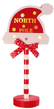 AKTOUR Grandi statue da esterno alte 1,2 m di altezza, cartello stradale natalizio, luci decorative in legno, luci decorative in legno per feste di Natale, scrivania, atmosfera da scrivania, luci LED