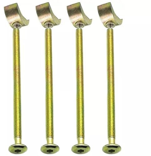 M6 Threaded Washers with Furniture Bolts for Bunk Beds and Cots(4 half moon Nuts + 4 Long bolt)