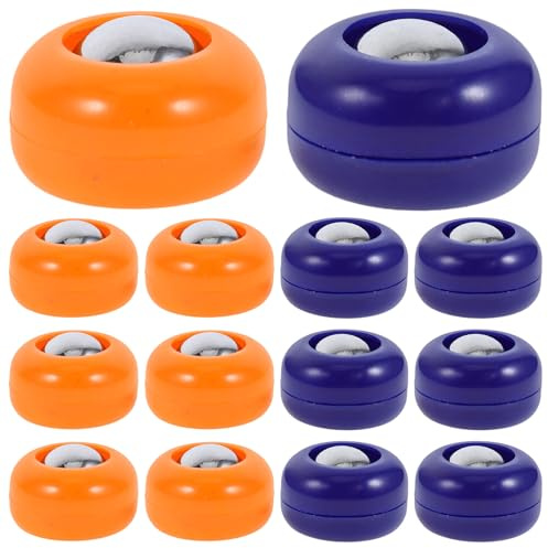 LOORGVEL Lot de 20 Mini Palets de Jeu de Curling Bowling en Polypropylène, Bleu et Orange, Accessoires pour Mini Jeu de Palets, Utilisation Intérieure et Extérieure, Jeux de Société
