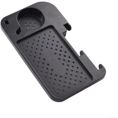 Axorafow Camping Chair Side Storage Tray with Cup Holder, Portable Clip- Organizer Kermit Chairs, Anti-Slip Snack Table Outdoor Fishing Beach Black(Black)